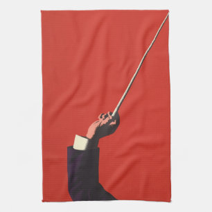 Vintage muziek, Dirigent's hand die een dirigeerst Theedoek