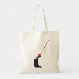 Vintage muziek, Dirigent's hand die een dirigeerst Tote Bag