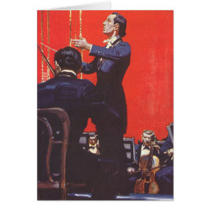 Vintage muziek, een orkest dirigeren