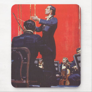 Vintage muziek, een orkest dirigeren muismat