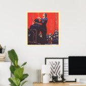 Vintage muziek, een orkest dirigeren poster (Thuiskantoor)