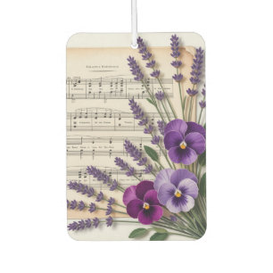 Vintage muziek en lavendel viooltjes bloemstuk luchtverfrisser