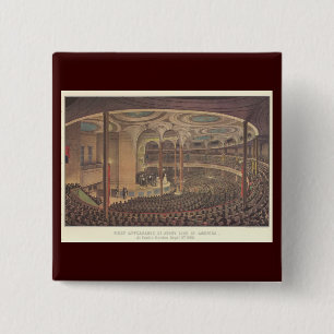 Vintage muziek, Jenny Lind, Zweedse operazangeres Vierkante Button 5,1 Cm