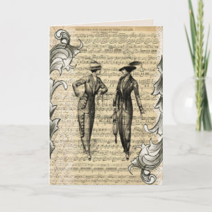 vintage muziek kaart voor vrouwen