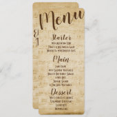 Vintage Muziek Menu (Voorkant / Achterkant)