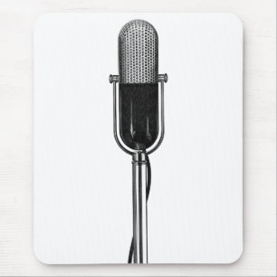 Vintage muziek, ouderwetse retro microfoon muismat