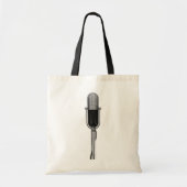 Vintage muziek, ouderwetse retro microfoon tote bag (Voorkant)