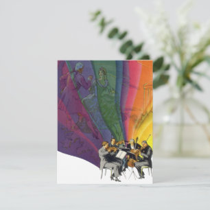 Vintage muziek regenboog, Victoriaans paar dansen