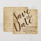 Vintage Muziek Save The Date Kaart (Voorkant / Achterkant)