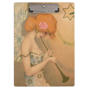 Vintage muziek Victoriaanse engel muzikanten fluit Klembord