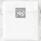 Vintage Muziek Vierkante Sticker (Tas)