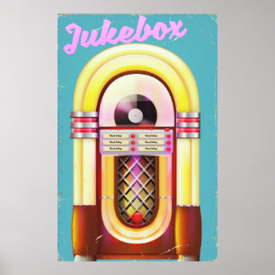 Vintage Muziekautomaat Poster