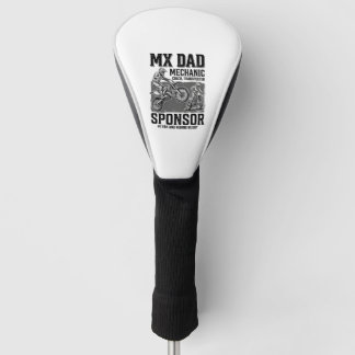 Vintage MX papa-motocross-ontwerp voor T-shirt voo Golfheadcover