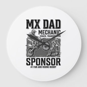 Vintage MX papa-motocross shirtontwerp voor vriend Grote Klok