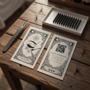 Vintage Mystieke Wimperartiest Hemelse Oogwimpers Visitekaartje