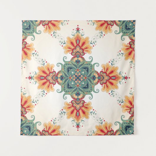 vintage naadloze achtergrond. Mooie bloem orie Wandkleed (Voorkant)