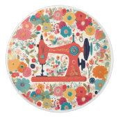 Vintage naaimachine keramische knop (Voorkant)