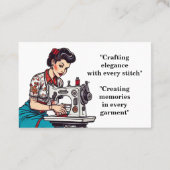 Vintage naaimachine kledingswisseling visitekaartje (Achterkant)