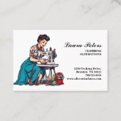 Vintage naaimachine kledingswisseling visitekaartje (Voorkant)