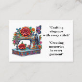 Vintage naaimachine Roos kledingswisseling Visitekaartje (Achterkant)