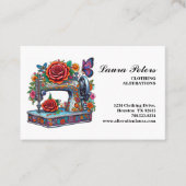 Vintage naaimachine Roos kledingswisseling Visitekaartje (Voorkant)