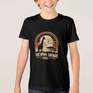 Vintage Nachtelijke Safari Giraffe Maan Wilde Dier Tri-Blend Shirt