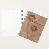Vintage namaak leer minimalistisch gepersonaliseer planner (Display)