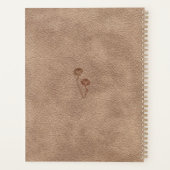 Vintage namaak leer minimalistisch gepersonaliseer planner (Achterkant)