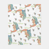 Vintage namaak quiltpatchwork dolfijn ontwerp fleece deken (Voorkant)
