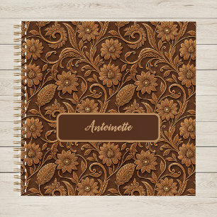 Vintage namaakleer met gedecoreerde look bloemenpr notitieboek