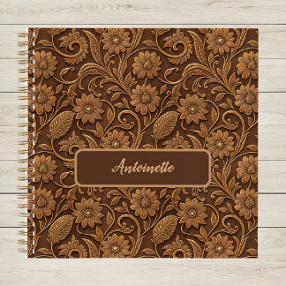 Vintage namaakleer met gedecoreerde look bloemenpr notitieboek