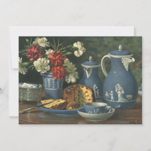 Vintage namiddagkoffie, Cake, Tea en Flowers