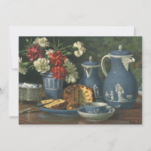 Vintage namiddagkoffie, Cake, Tea en Flowers (Voorkant)