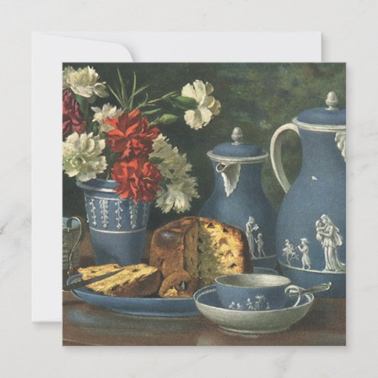 Vintage namiddagkoffie, Cake, Tea en Flowers (Voorkant)