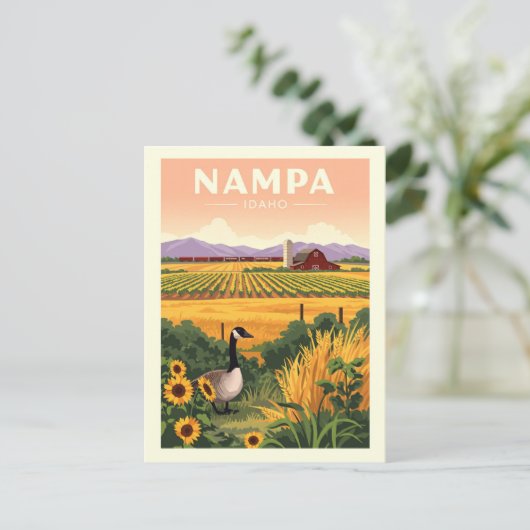 Vintage Nampa Idaho Briefkaart (Staand voorkant)