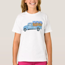 Vintage Nantucket Aquarel Blauwe Truck & Hortensia