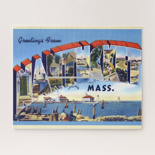 Vintage Nantucket MA 16x20 Legpuzzel (Horizontaal)