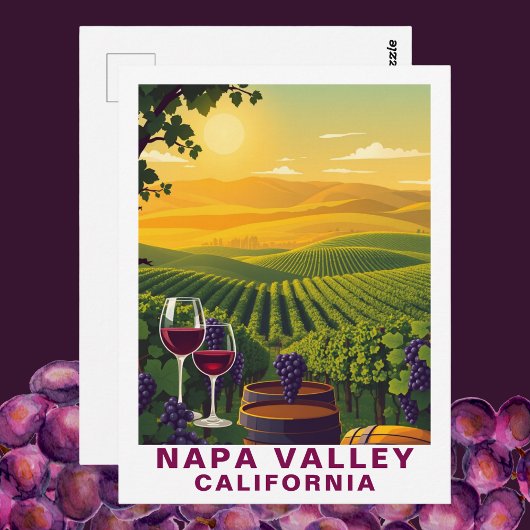 Vintage Napa Valley, California Wine Travel Briefkaart