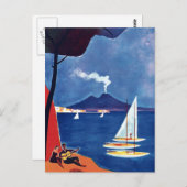 Vintage Napels Italië Reis Briefkaart (Voorkant / Achterkant)