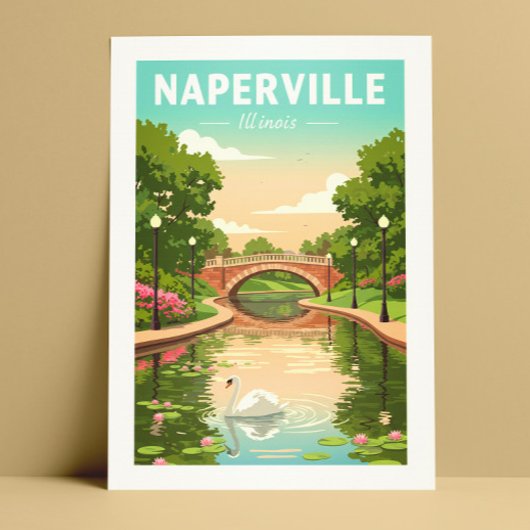 Vintage Naperville Illinois Briefkaart