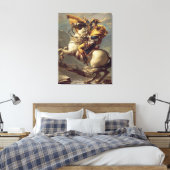 Vintage Napoleon die de Alpen oversteekt Canvas Afdruk (Insitu (Slaapkamer))