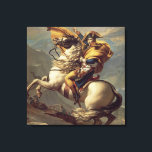 Vintage Napoleon die de Alpen oversteekt Canvas Afdruk<br><div class="desc">Napoleon Crossing the Alps,  olie op schilderdoek van de Franse keizer Napoleon Bonaparte,  in 1802 geverfd door de Franse schilder Jacques-Louis David (1748 - 1825). Dit schilderij van een jonge Napoleon die op een geappldeerd grijs paard rijdt,  werd twee jaar gedaan voordat hij keizer werd van Frankrijk.</div>