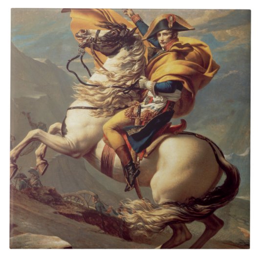 Vintage Napoleon die de Alpen oversteekt Tegeltje (Voorkant)