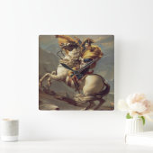 Vintage Napoleon die de Alpen oversteekt Vierkante Klok (Huis)