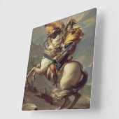 Vintage Napoleon die de Alpen oversteekt Vierkante Klok (Hoek)