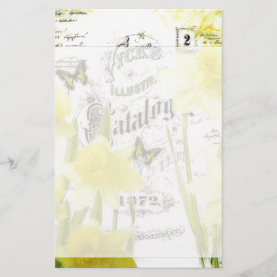 Vintage narcissen briefpapier