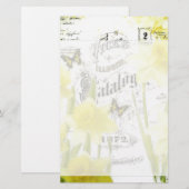 Vintage narcissen briefpapier (Voorkant / Achterkant)