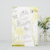 Vintage narcissen briefpapier (Staand voorkant)