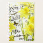 Vintage narcissen gepersonaliseerd, aangepast jaar planner (Voorkant)