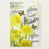 Vintage narcissen gepersonaliseerd, aangepast jaar planner (Achterkant)